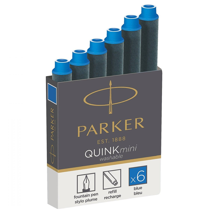 Чернильный мини картридж PARKER ДЛЯ ПЕРЬЕВОЙ РУЧКИ, СИНИЙ