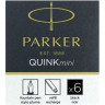 Картридж для перьевой ручки PARKER Z17 MINI BLACK 6 шт CW1950407