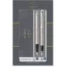 Набор из 2х ручек в подарочной коробке PARKER IM DUO STAINLESS STEEL CT;. Шариковая и перьевая ручка.