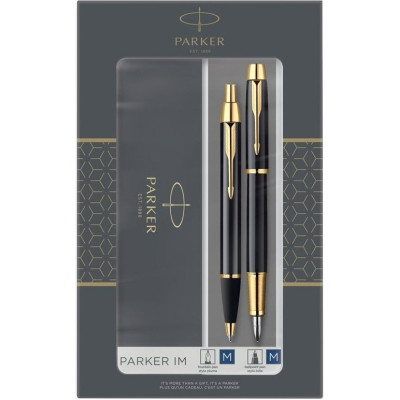 Подарочный набор PARKER: IM CORE BLACK GT - ручки перьевая и шариковая 2093216