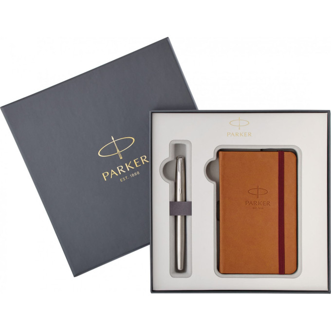 Подарочный набор PARKER: Перьевая ручка PARKER SONNET STAINLESS STEEL + блокнот