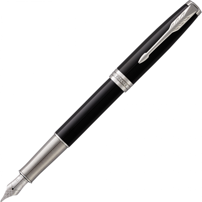 Ручка перьевая PARKER SONNET BLACK LACQUER PT