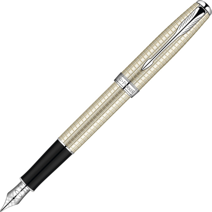 Ручка перьевая PARKER SONNET CISELE DECAL SILVER CT, F