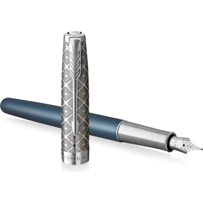 Ручка перьевая PARKER SONNET PREMIUM F537 METAL BLUE CT F золото 18K