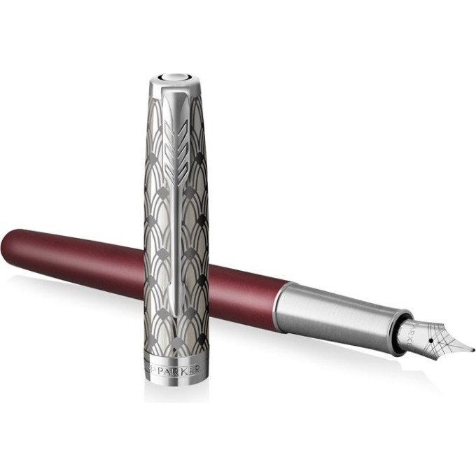 Ручка перьевая PARKER SONNET PREMIUM F537 METAL RED CT F золото 18K