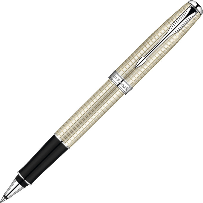 Ручка-роллер PARKER SONNET CISELE DECAL SILVER CT, F