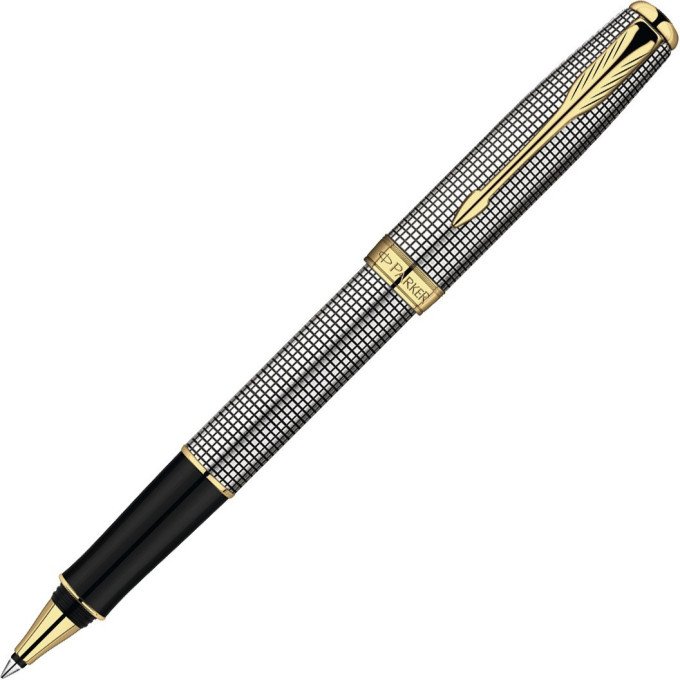 Ручка-роллер PARKER SONNET STERLING SILVER CISELE GT, F