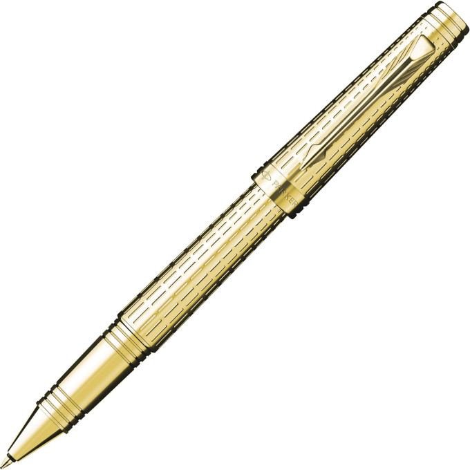 Ручка роллерная PARKER PREMIER DELUXE CHISELLING ЗОЛОТОЙ, F